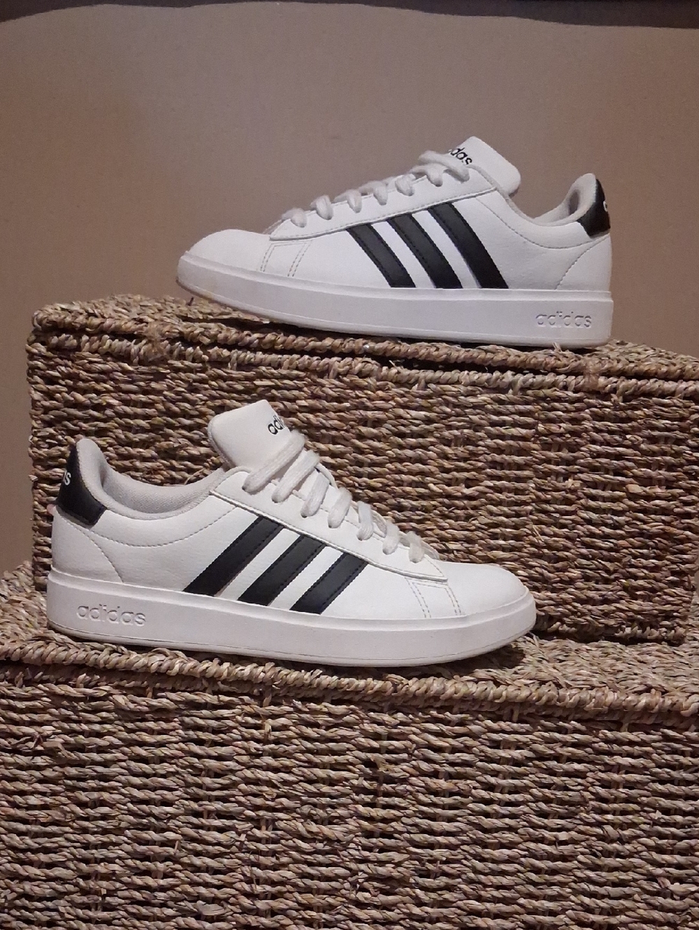 adidas White and Black Low-Top Sneakers